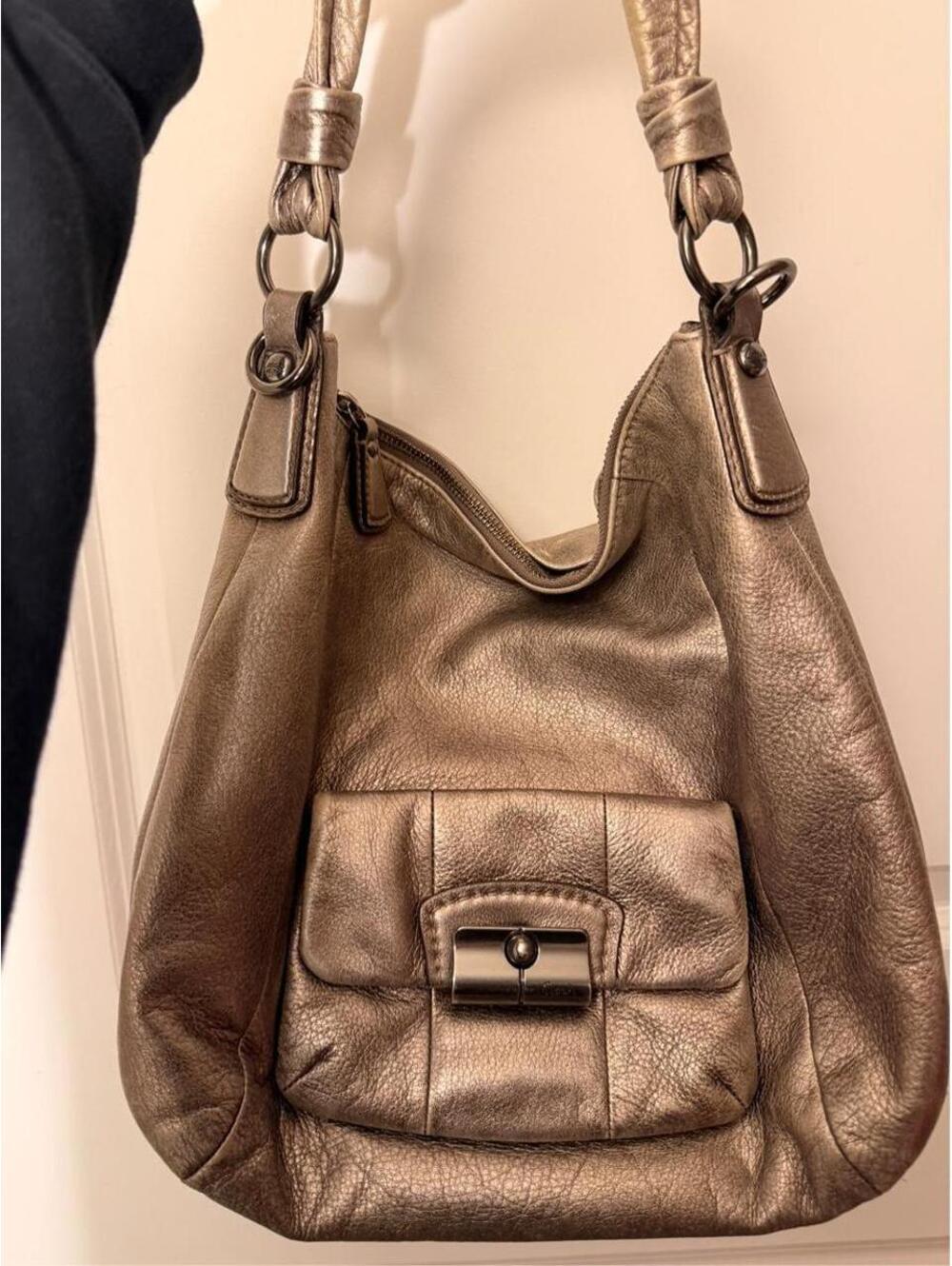 Vintage Coach Kristin Metallic Leather Hobo Bag 2010